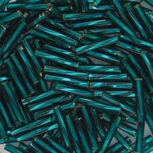 G1T#5-258 Teal Silverlined Twisted Bugle